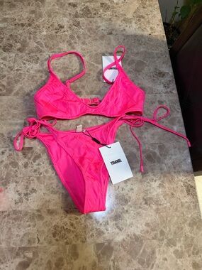 triangl swimwear Hot Pink Quilted Bikini Set